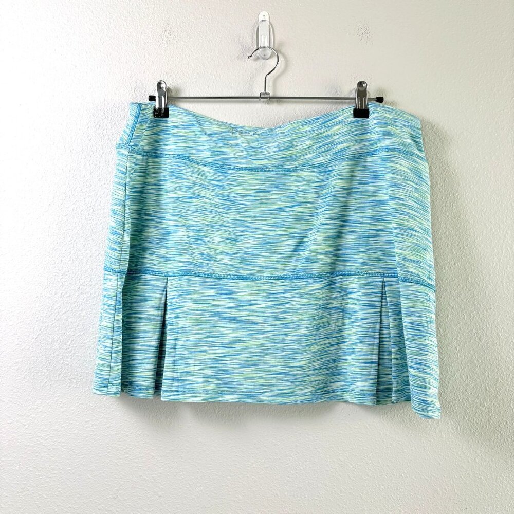 Reel Legends Skort Petite XL PXL Blue Stripe UPF 50 Skirt Pickleball Golf NWT